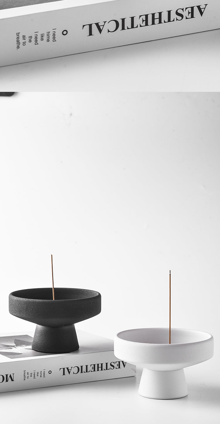 minimalist ceramic incense burner for zen home decor