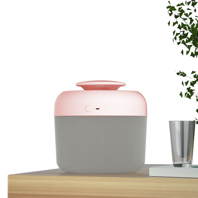 LED aroma diffuser humidifier creating relaxing bedroom atmosphere