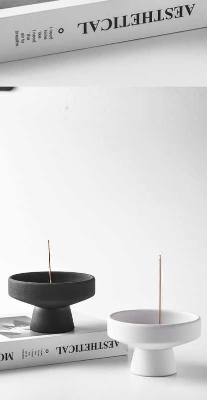 minimalist ceramic incense burner for zen home decor