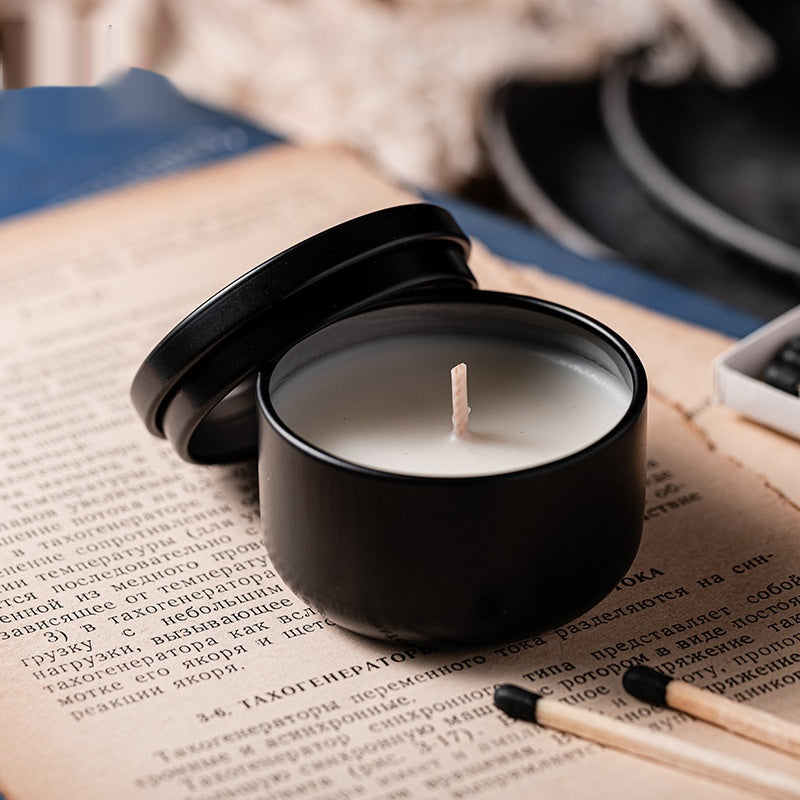 compact candle in minimalist setting