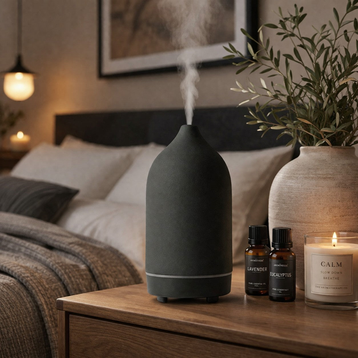 minimalist ceramic diffuser for meditation space